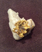 Gold in quartz rock
